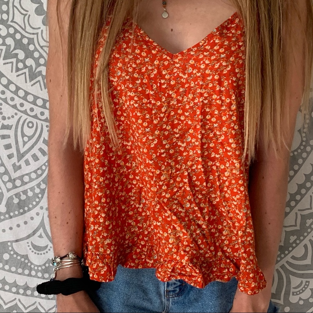 Flower orange shirt